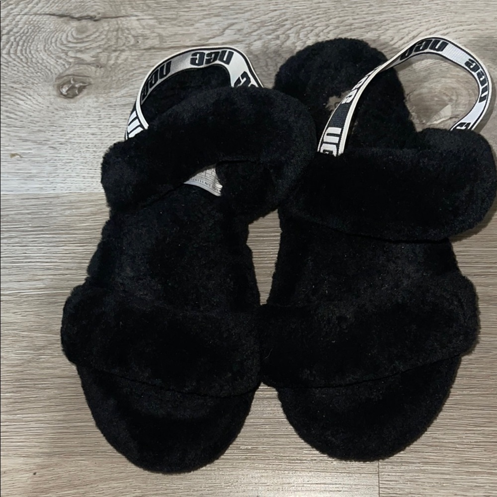 UGG Australia Slingback Oh Yeah Slides Black Women's Slippers, Size 6.5